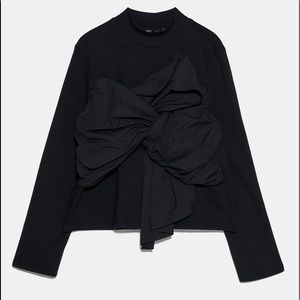 ZARA Sweatshirt with Tie Bow
